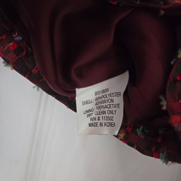 Vintage Bergamo burgundy textured blazer Size 6 NWT - Picture 8 of 8